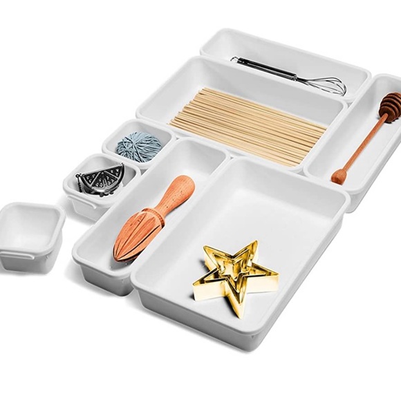 Madesmart - Interlocking / Interchangeable Drawer Organizers - 8pcs - White - Picture 2 of 10